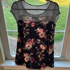 Navy Floral Tunic Top